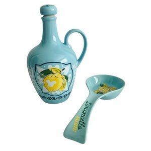 Disney Mickey Mouse Ceramic Limoncello Bottle Pitcher and Spoon Set